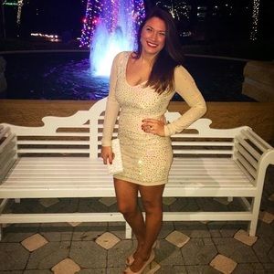 Tan long sleeve mini dress/ Size: M